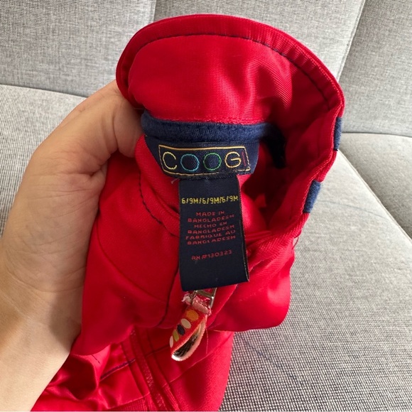 COOGI Baby Infant Zip Up Jacket Side Pockets Red Size 6/9 Months Unisex - Picture 3 of 8